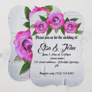 Invitation Fleurs de mariage Rose Destin romantique du destin