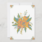 Invitation Fleurs de mariage rose et vert (Dos)