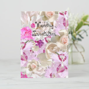 Invitation Fleurs de mariage roses