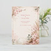 Invitation Fleurs de mariage rustiques Boho Sakura (Debout devant)