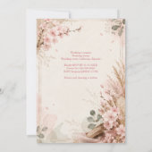 Invitation Fleurs de mariage rustiques Boho Sakura (Dos)