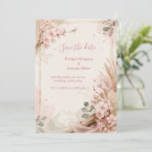 Invitation Fleurs de mariage rustiques Boho Sakura (Debout devant)