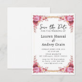 Invitation Fleurs de Mariage "Save the Date" (Devant / Derrière)