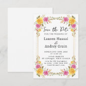 Invitation Fleurs de Mariage "Save the Date" (Devant / Derrière)