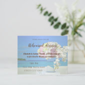 Invitation Fleurs de mariage sur la plage Dîner de répétitio (Debout devant)