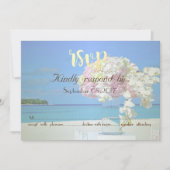 Invitation Fleurs de mariage sur la plage RSVP (Devant)
