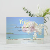 Invitation Fleurs de mariage sur la plage RSVP (Debout devant)