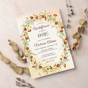 Invitation Fleurs de Marigold sauvage Foliage de serres Anniv