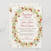 Invitation Fleurs de Marigold sauvage Wedding shower de feuil (Devant / Derrière)