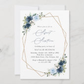 Invitation Fleurs de marine, Fleurs bleues, Verdure, Doux 16 (Devant)