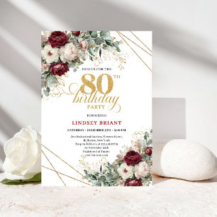 Invitation Fleurs de Marsala en Bourgogne pour 80e anniversai