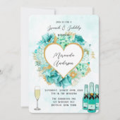 Invitation Fleurs de menthe et de houille d'or Brunch & Bubbl (Devant)