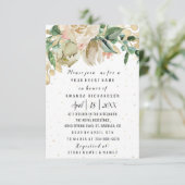 Invitation Fleurs de naissance de mariage or menthe blanche a (Debout devant)