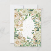 Invitation Fleurs de naissance de mariage or menthe blanche a (Dos)