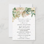 Invitation Fleurs de naissance de mariage or moutarde blanc a (Devant)