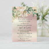 Invitation Fleurs de naissance de mariage Rose Gold Watercolo (Debout devant)