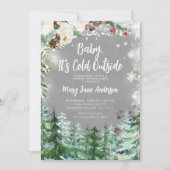 Invitation Fleurs de neige blanches de Noël Révélation de gen (Devant)