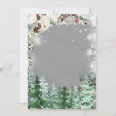 Invitation Fleurs de neige blanches de Noël Révélation de gen (Dos)