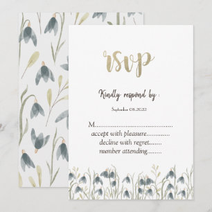 Invitation Fleurs de neige de fleurs sauvages à l'aquarelle R