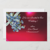 Invitation FLEURS DE NÉMOPHILE MONOGRAMME FÊTE DE MARIAGE ble (Dos)