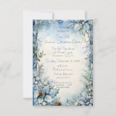 Invitation Fleurs de Noël bleues Fête de Noël annuelle (Devant)