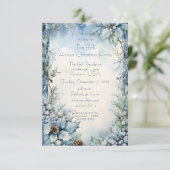 Invitation Fleurs de Noël bleues Fête de Noël annuelle (Debout devant)