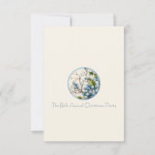Invitation Fleurs de Noël bleues Fête de Noël annuelle (Dos)