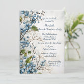 Invitation Fleurs de Noël bleues Fête de Noël annuelle (Debout devant)
