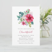 Invitation Fleurs de Noël et baies | Brunch pour bébé (Debout devant)