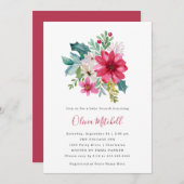 Invitation Fleurs de Noël et baies | Brunch pour bébé (Devant / Derrière)