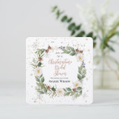 Invitation Fleurs de Noël Fête des mariées de couronne (Debout devant)