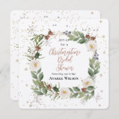 Invitation Fleurs de Noël Fête des mariées de couronne (Devant / Derrière)