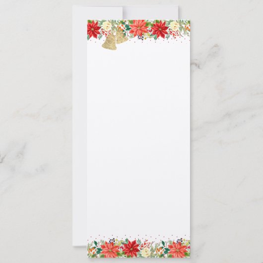 Invitation Fleurs de Noël frontière Typographie (Dos)