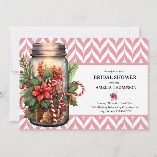 Invitation Fleurs de Noël | Mariage de Noël (Devant)