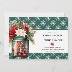 Invitation Fleurs de Noël Réception de mariage de Noël