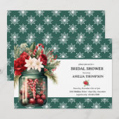 Invitation Fleurs de Noël | Réception de mariage de Noël (Devant / Derrière)