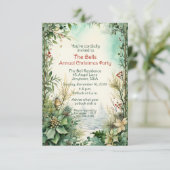 Invitation Fleurs de Noël vertes Fête de Noël annuelle (Debout devant)