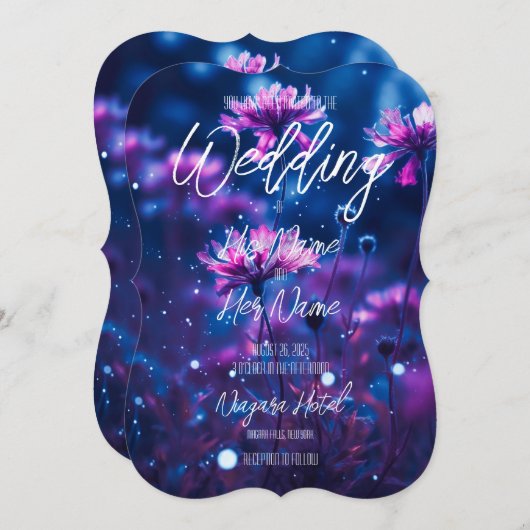 Invitation Fleurs de nuit Un (Devant / Derrière)