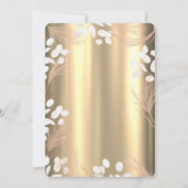 Invitation Fleurs de Pampas Boho Or 80e Anniversaire (Dos)