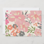 Invitation Fleurs de papillon de chouette Filles Anniversaire (Dos)