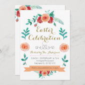 Invitation Fleurs de Pâques (Devant / Derrière)