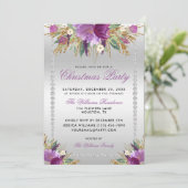 Invitation Fleurs de parties scintillant, Soirée de Noël enca (Debout devant)