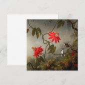 Invitation Fleurs de passion avec tête de colibris (Devant / Derrière)
