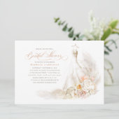 Invitation Fleurs de pastel doux et douche de mariée à l'herb (Debout devant)