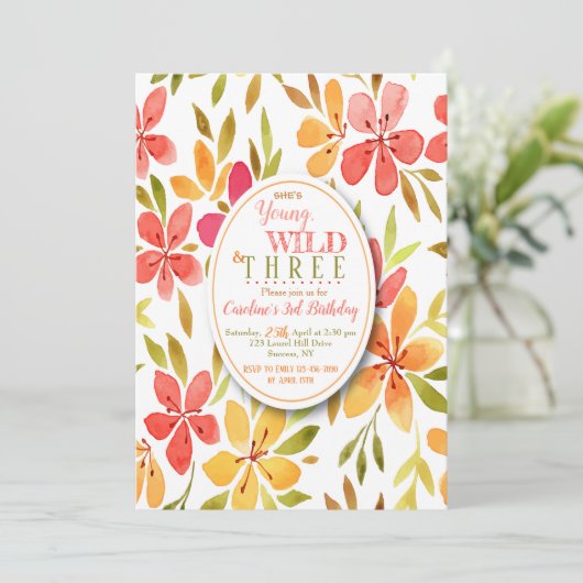 Invitation Fleurs de pastèque (Debout devant)