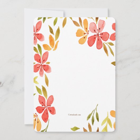 Invitation Fleurs de pastèque (Dos)