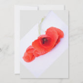 Invitation Fleurs de pavot Floral Red White Grey Mariage tend (Dos)