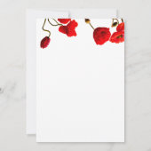 Invitation Fleurs de pavot Floral Rouge Blanc Cool Mariage te (Dos)