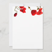 Invitation Fleurs de pavot Floral Rouge Blanc Cool Mariage te (Dos)