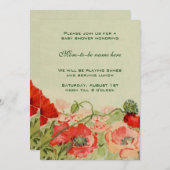 Invitation Fleurs de pavot rouge Baby shower de prairie fleur (Devant / Derrière)